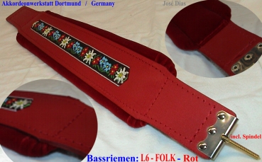 Bassriemen, 6cm - Folk ROT