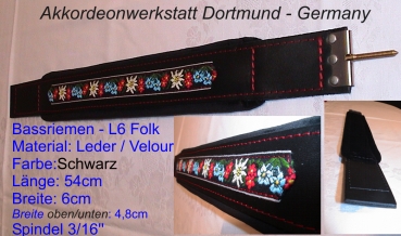 Bassriemen, 6cm - Folk Schwarz