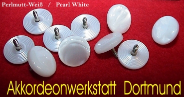 10 Knöpfe - D=7,5 Perlmutt-Weiß (mit Schraube)