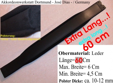 Extra Lang..!  Bassriemen, 6 x 60 cm - Schwarz (extra long...!)