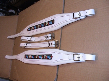 8cm Akkordeongurte,Accordion Straps,Bretelles,(Folk-Weiß)