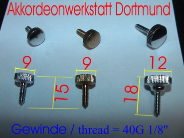 Nr. 1 - Diskantverdeck Schraube = 9x15 / Chrom