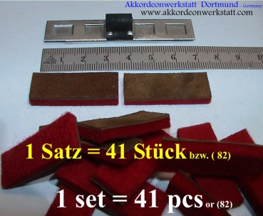 Nr.7= 1 Satz, Klappenbeläge, Hohner Lucia IV P(Diskant)