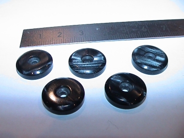 10 Harmonika- Knöpfe D=15 x 3,5 (Perl.- Schwarz, mit Loch)