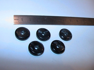 10 Harmonika- Knöpfe D=15 x 3,5 (Perl.- Schwarz, mit Loch)