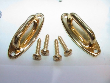 Nr 12=  1 Paar, 1 pair  (Farbe / color: Gold)Tragriemenbügel Ova