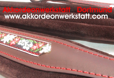 8cm Akkordeongurte,Accordion Straps,Bretelles,(Folk-Braun)