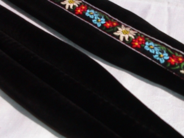 6cm Akkordeongurte,Accordion Straps,Bretelles,(Folk-Schwarz)