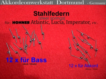 24 Federn, für Hohner (Bass) Atlantic, Lucia, Imperator