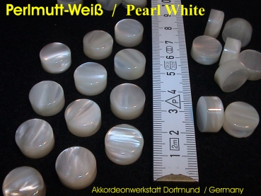 10 Buttons (for gluing) Perl- Wihte 14,3 x 6,5mm