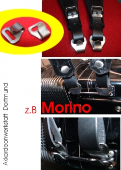 2 x Metall- Haken für Akkordeon- Riemen / Gurte, 2 x hook for ac
