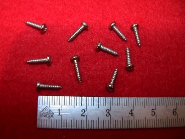 Nr. 8 - 10 x Diskantverdeck Schrauben 2x9mm (Farbe:Chrom) Kreuz