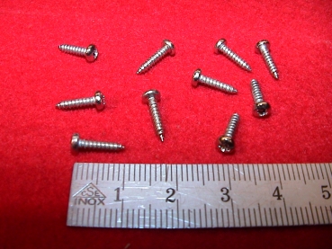 Nr. 8 - 10 x Diskantverdeck Schrauben 2x9mm (Farbe:Chrom) Kreuz