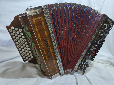 Orlando Harmonika (C-F-B-Es ), Koffer, Gurte, diatonic accordion, acordeon