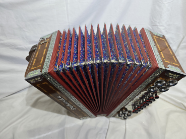 Orlando Harmonika (C-F-B-Es ), Koffer, Gurte, diatonic accordion, acordeon
