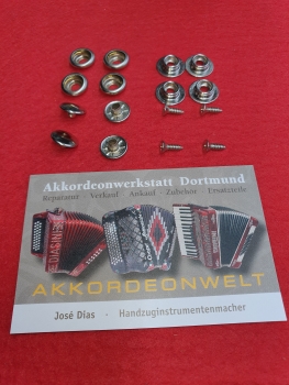 1 Satz Knöpfe für Akkordeon Balgschoner, Balgschutz -1 Set Backpad buttons