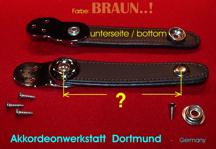 10,0 cm Brown - De Luxe bellows strap, chrome plate