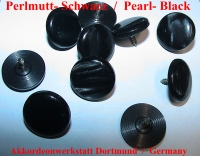 10 Buttons for Accordion D=15 mm Pearl-Black /w. Screw
